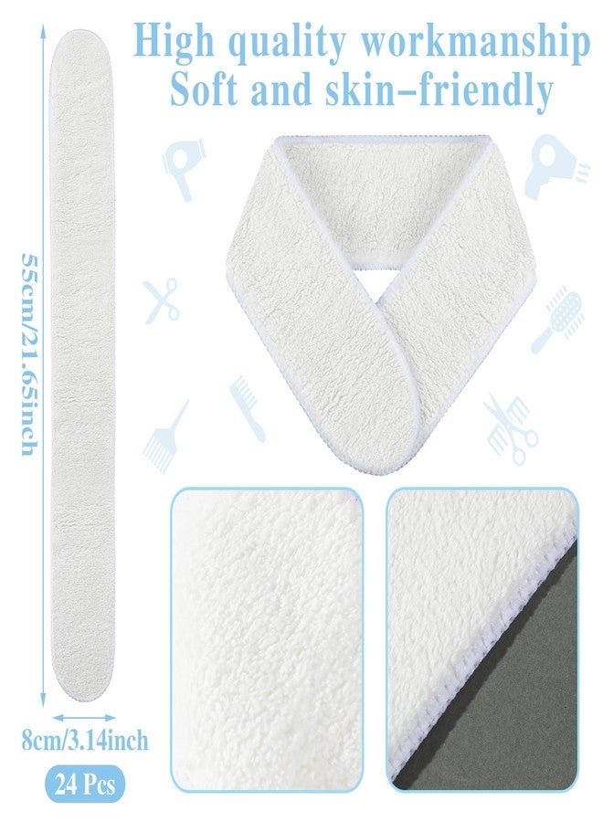 تيجيمي مجموعة تيجيمي من 24 شريطًا من قماش تيري المايكروفايبر للرقبة، منشفة سريعة الجفاف لامتصاص الرطوبة، مناسبة لصالونات الحلاقة، لقص الشعر، غسل الشعر، لفافة منشفة، مناسبة لمصففي الشعر، صالونات الحلاقة، والمنتجعات الصحية، لون أبيض - Image 2